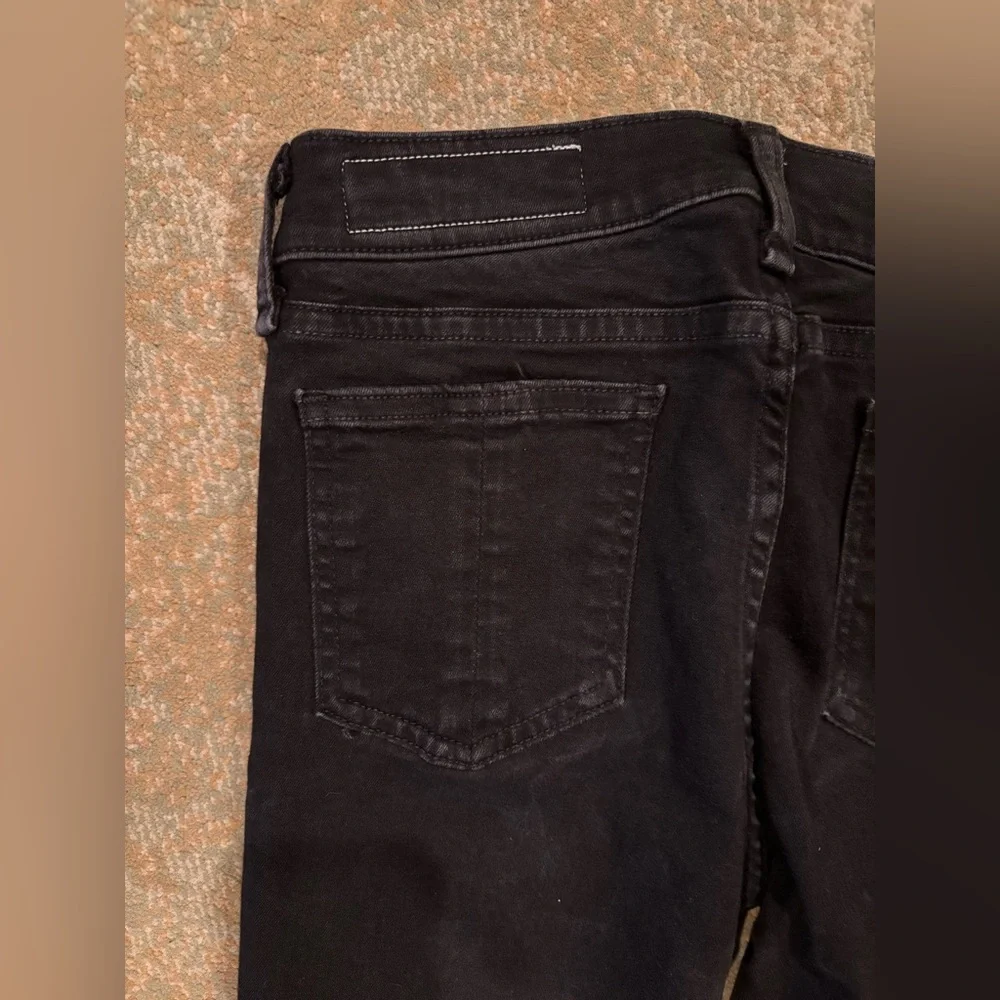 rag & bone Ankle Skinny Jeans Women’s 27 Black Raw Hem Stretch Denim
